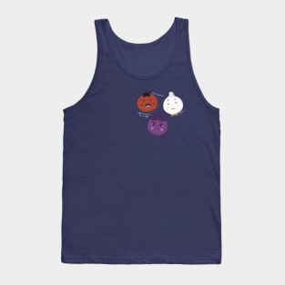 Frieren, Fern and Stark as vegetables (white text) Tank Top